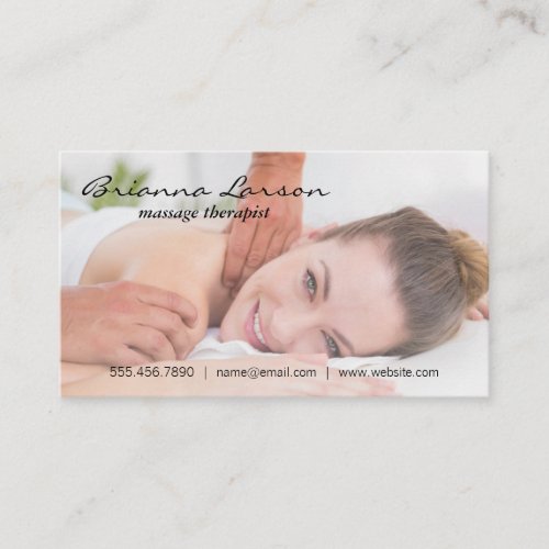 Woman Getting Massage Business Card