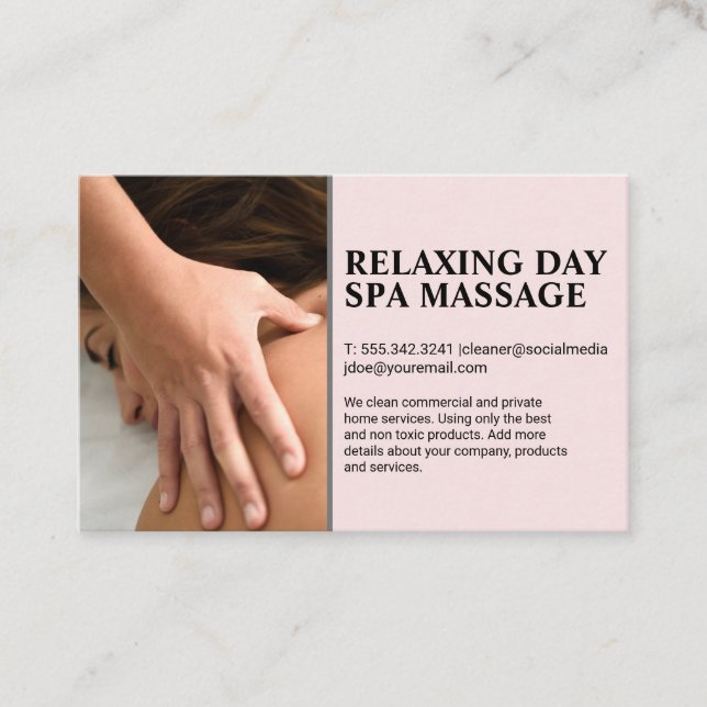 Woman Getting Massaged  Business Card (Front)