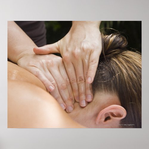 Woman getting spa treatment poster