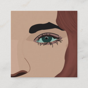 Woman Girl Face Makeup Artist Square Business Card