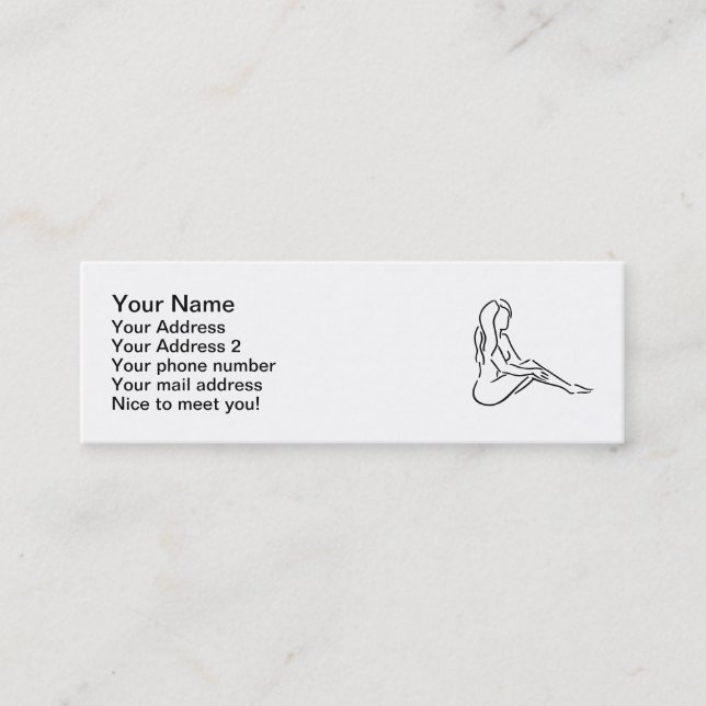 Woman girl mini business card (Front)