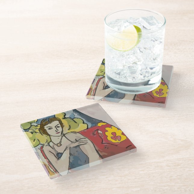 Woman  Glass Coaster (Angled)