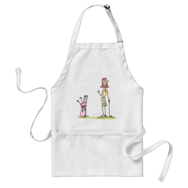 Woman Golfer Adult Apron (Front)