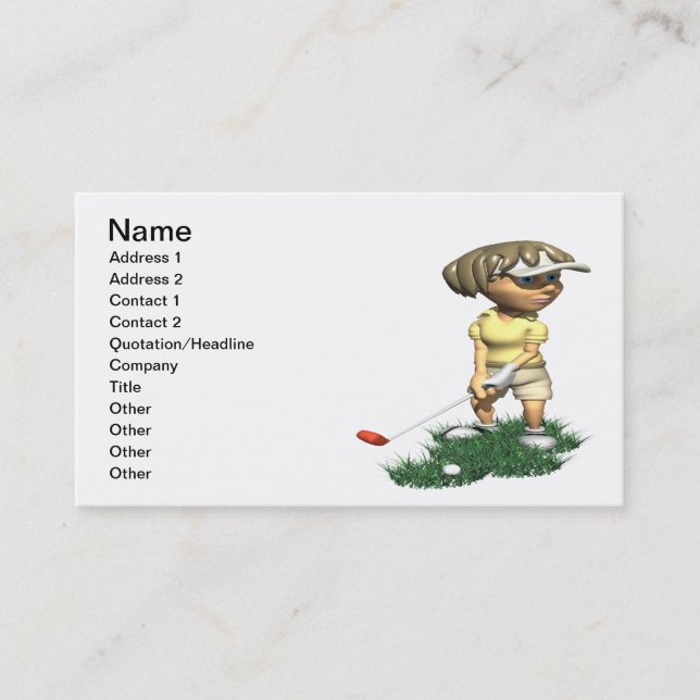 Woman Golfer Business Card (Front)