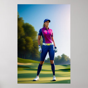 Woman Golfer - Canvas Art Print
