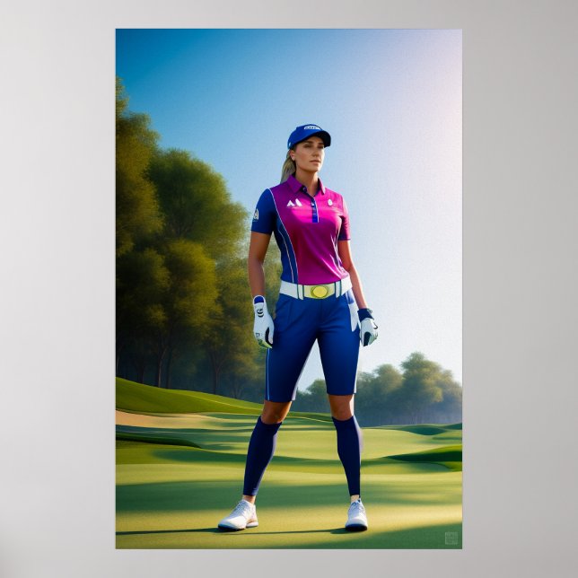 Woman Golfer - Canvas Art Print (Front)
