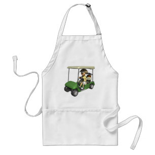 Woman Golfer Cart Adult Apron