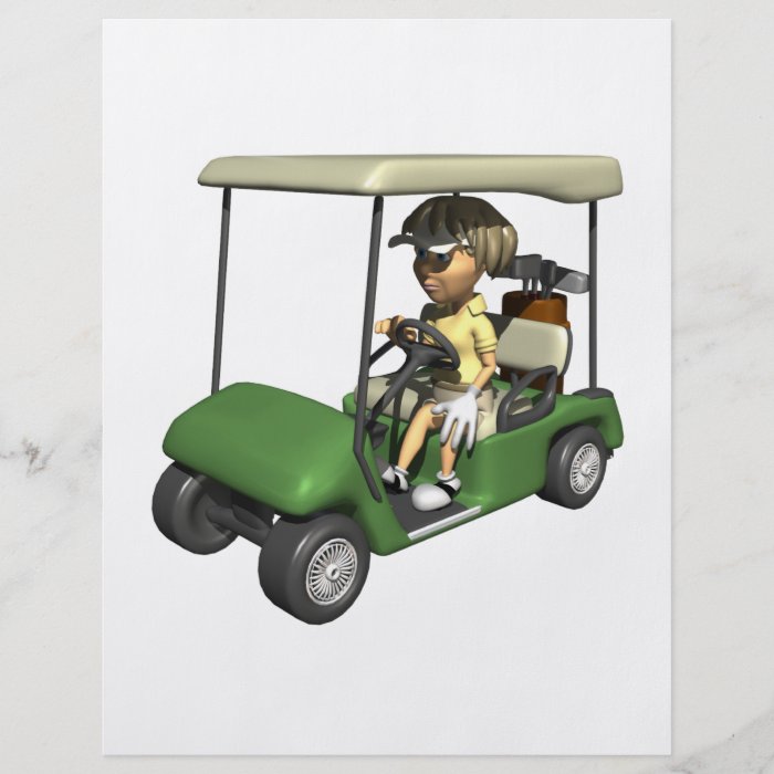 Woman Golfer Cart Flyer Design