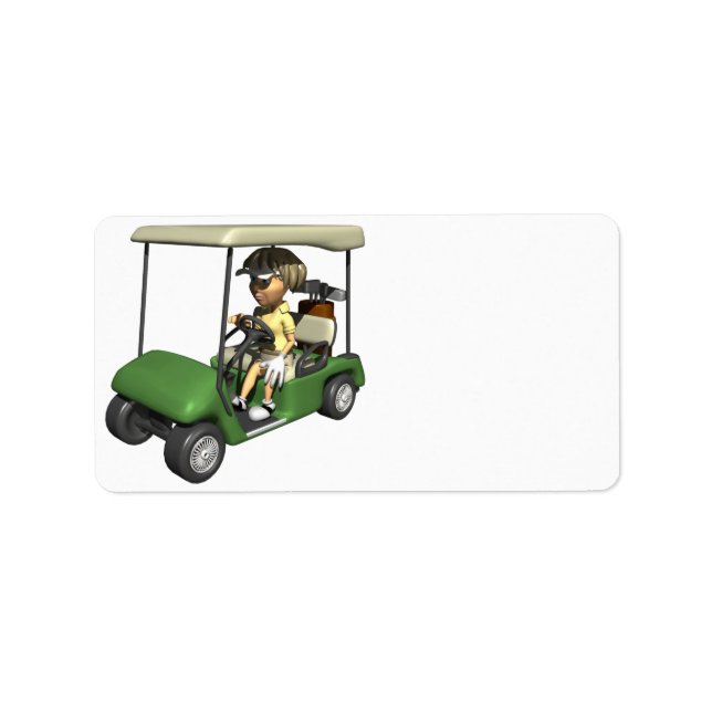 Woman Golfer Cart Label (Front)