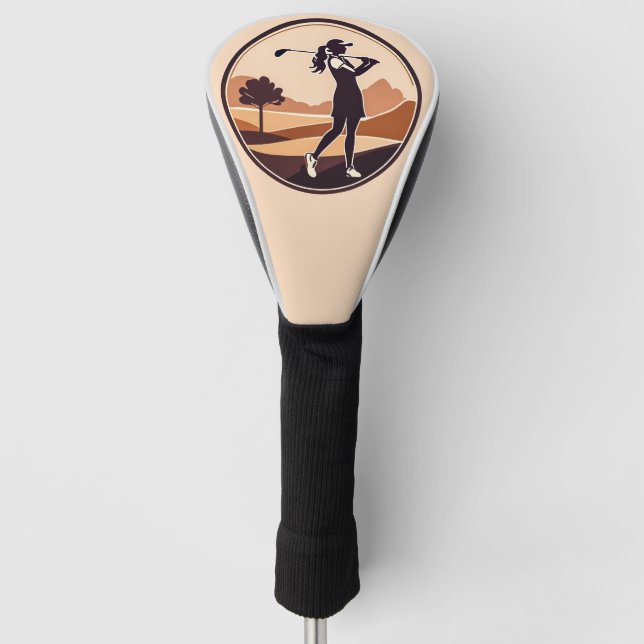 Woman Golfer Design Golf Head Cover (Front)