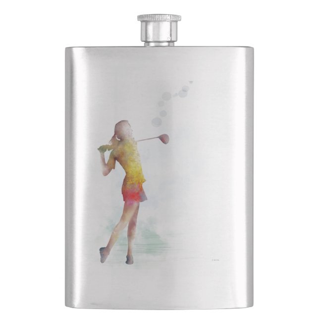 WOMAN GOLFER FLASK (Front)