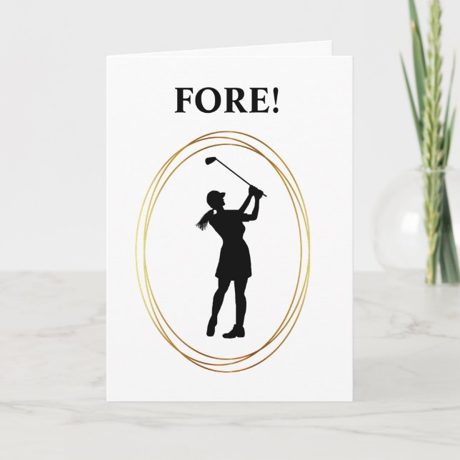Woman Golfer Funny Birthday Card (Front)