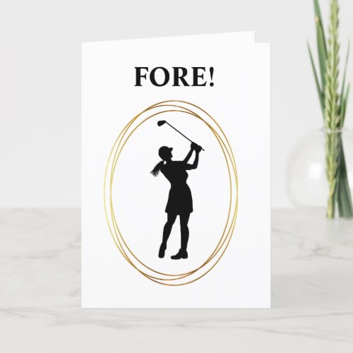 Woman Golfer Funny Birthday Card