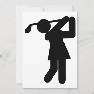 Woman Golfer - Golfing Symbol Invitation