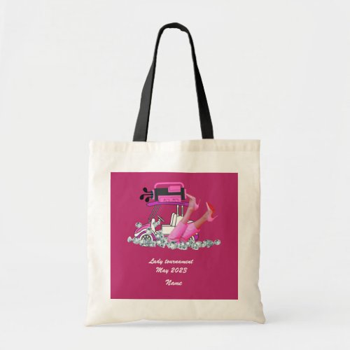  Woman golfer High Heel Shoes  in Pink theme Tote Bag