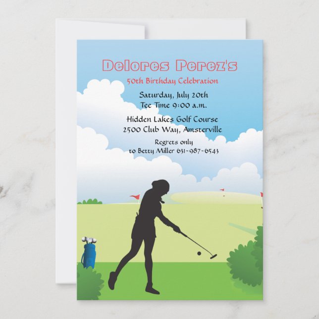 Woman Golfer Invitation (Front)