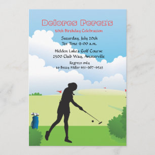 Woman Golfer Invitation