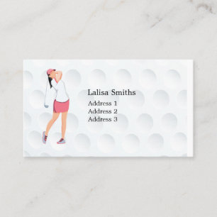 Woman golfer is golfing business card