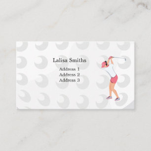 Woman golfer is golfing business card