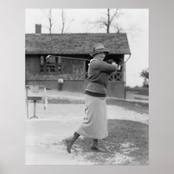 Woman Golfing  1920s Poster by Photoblog at Zazzle