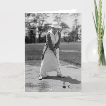 Woman Golfing  Vintage 1910s Card by Photoblog at Zazzle