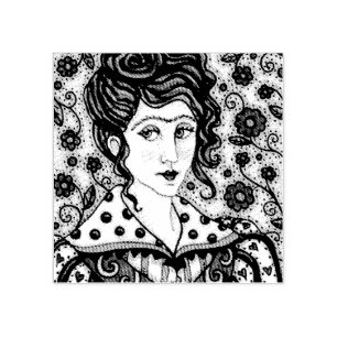 WOMAN, GOTHIC PORTRAIT RUBBER STAMP