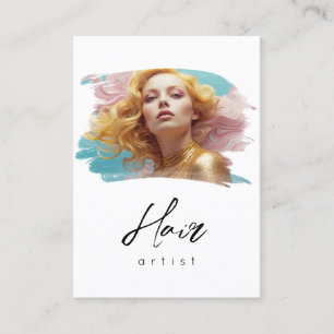 *~* Woman Hair Luxe QR Women Girly Glam Business Card