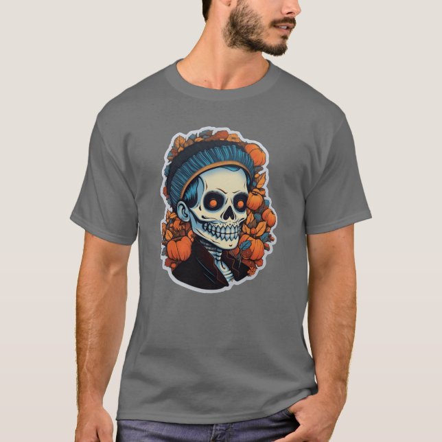 Woman Halloween and Pumpkins for Halloween girl T-Shirt (Front)
