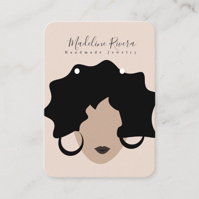 Woman Handmade Artisan Earring Display Cards (Front)