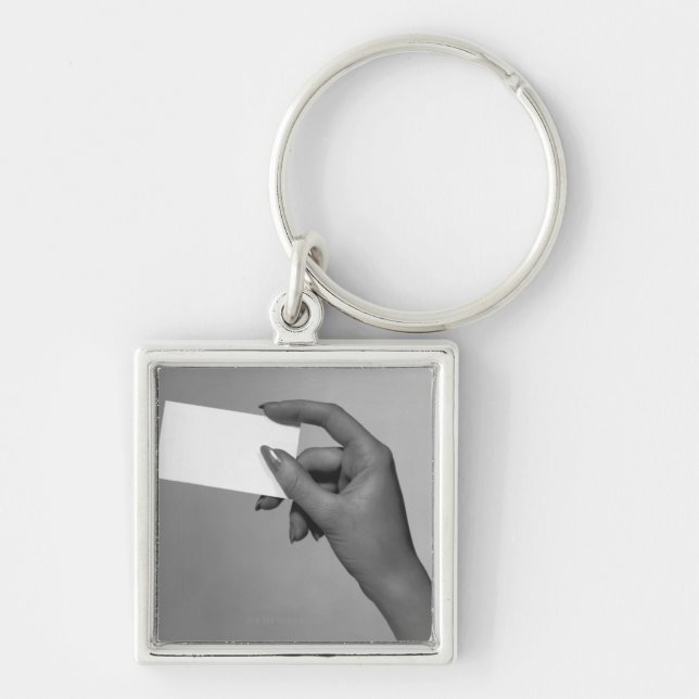 Woman Holding Card Keychain (Front)