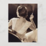 Woman Holding Cigarette - Vintage Photography Postcard
