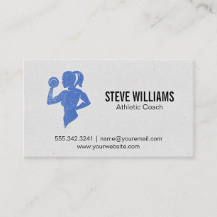 Woman Holding Dumbbells Business Card
