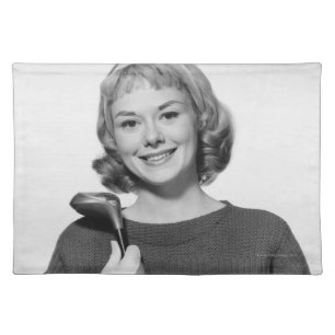 Woman Holding Golf Club Placemat