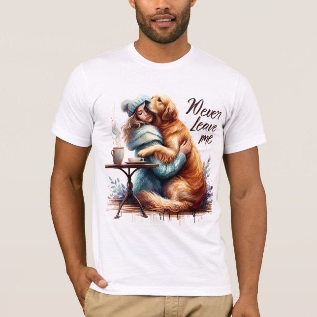 Woman Hugging Dog T-Shirt (Front)