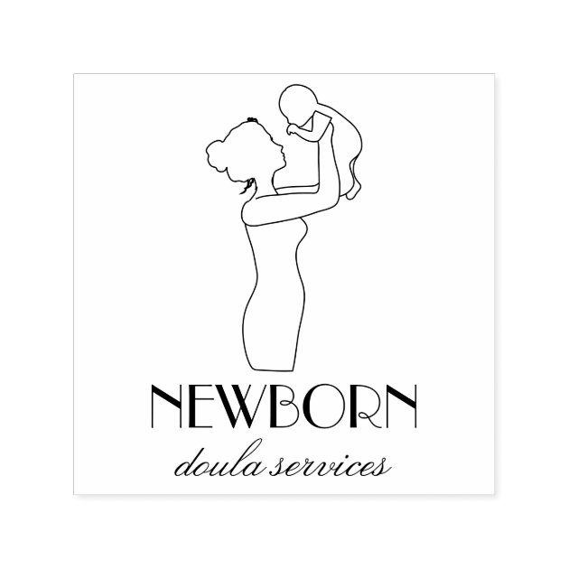 Woman Hugging Newborn Baby Self-inking Stamp