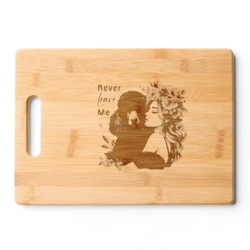 Woman Hugging Poodle With Flowers Cutting Board