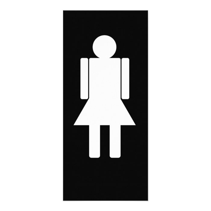 Woman illustration820 WOMAN CARTOON BATHROOM DOOR Customized Rack Card