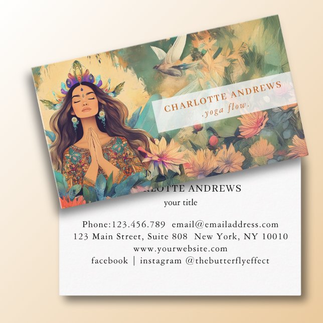Woman Illustration Energy Healer Reiki Spirituel  Business Card (Woman Illustration Energy Healer Reiki Spirituel Business Card)
