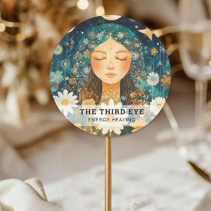 Woman Illustration Energy Heiler Reiki Spirituell Classic Round Sticker