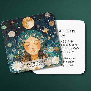 Woman Illustration Energy Heiler Reiki Spirituell Square Business Card