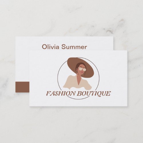 Woman Illustration Fashion Boutique Business Card