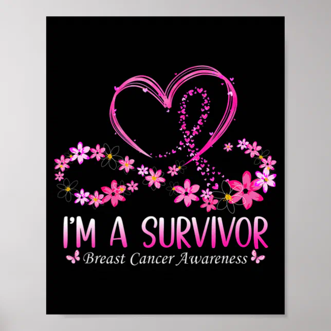 Woman I'm A Survivor Breast Cancer Awareness Pink Poster | Zazzle