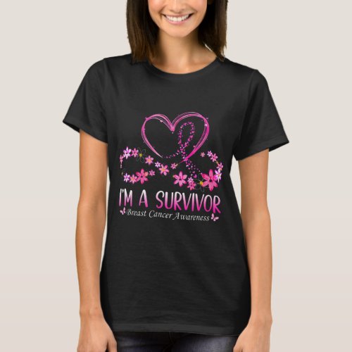 Woman Im A Survivor Breast Cancer Awareness Pink  T_Shirt