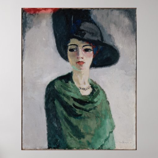 Woman in a Black Hat Poster | Zazzle