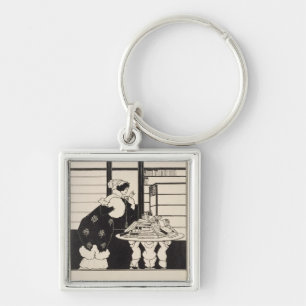 Woman in a Bookshop, design for a 'Yellow Book' co Keychain