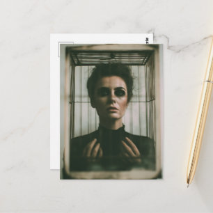 Woman in a Cage Break Free Surreal Art Postcard