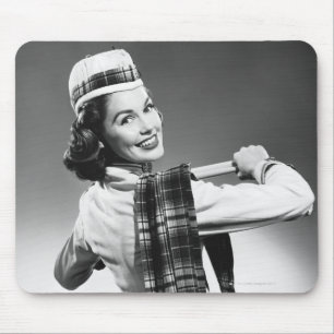 Woman in a Cap Mouse Pad