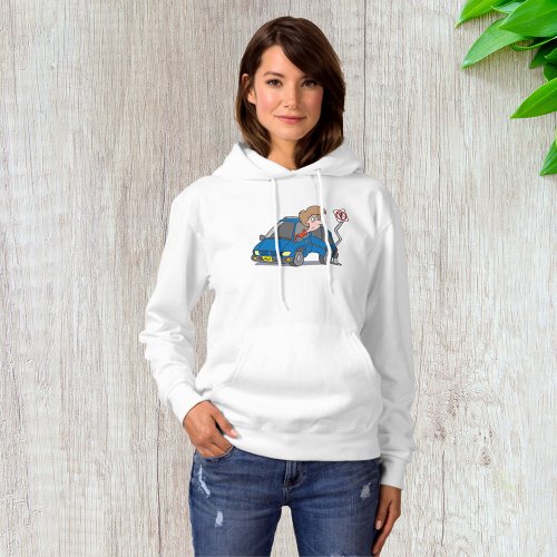 Woman In A Car Accident Hoodie