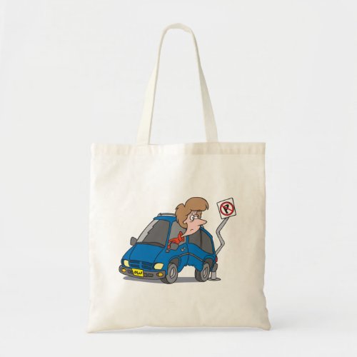 Woman In A Car Accident Tote Bag