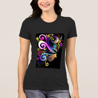 &#39;Woman in a colorful masquerade&#39; face art, black,